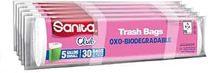 Sanita Club Trash Bags Biodegrdable 5 Gallons, 150 Bags