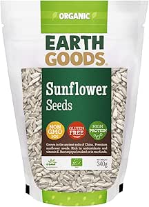 Earth Goods Organic Sunflower Seeds, Non-gmo, Gluten-Free, High Protein 340g