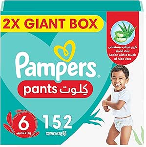 Pampers Baby Dry Pants Diapers with Aloe Vera Lotion, 360 Fit & up to 100% Leakproof, Size 6, 16-21k