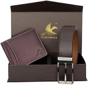 HORNBULL Wallet For Men | Brown Wallet and Belt Gift Hamper for Men | Leather Wallets for men | Men’s Combo Gift Set