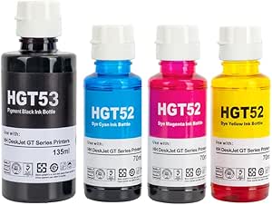 Nexnova® GT53XL 135ml GT52 70ml for HP Printer DeskJet Smart GT Tank (All-Pack of 4)