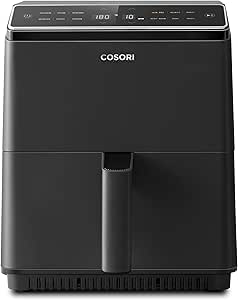 COSORI Air Fryer 6.4L APP Controllable Oven Dual Blaze 1700W, Double Heating Elements, Cookbook, No Shaking & No Preheating, 12 Functions, Roast, Bake, Reheat, Dishwasher Safe CAF-P583S