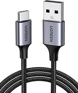 UGREEN Type C Cable 1M USB C Cable Nylon Braided Fast Charging USB Cord Charger Wire for Samsung Galaxy S24, M13, Pixel 8, Redmi Note, iPad Pro 2022, MacBook Pro, Nintendo Switch, Huawei, PS5, etc