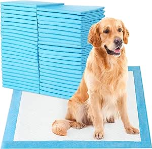 SKY-TOUCH Disposable Absorbent Quick Drying Leak-Proof Pee Pads, Disposable Training Pads For Pets with 5 Highly Absorbent Layers, Puppy Pads For Potty Training For Pets 60X60cm, 40 Pieces