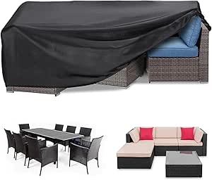 SKY-TOUCH Patio Furniture Cover 180x120cm, Garden Furniture Set Cover Waterproof, Outdoor Table and Chair Set Covers, Heavy Duty Oxford Fabric Furniture Covers Dust Proof Anti-UV