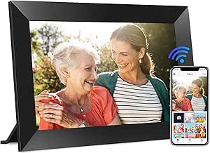 FANGOR 10.1 Inch WiFi Digital Picture Frame 1280×800 HD IPS Touch Screen, Electronic Smart Photo Frame with 32GB Storage, Auto-Rotate, Instantly Share Photos/Videos via Uhale App from Anywhere
