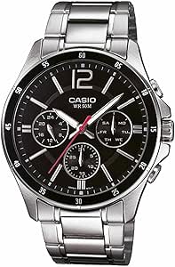 Casio Men’s Watch – MTP-1374D-1AVDF Black Dial, Silver Band