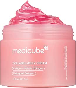 medicube Collagen Jelly Cream- Niacinamide & Freeze-Dried Hydrolyzed Collagen – Boosts skin’s barrier hydration and gives 24h Glow & Lifted Look – No artificial color, Korean skincare (3.71 fl.oz.)