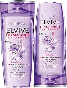 L’OREAL PARIS Elvive Hyaluron Moisture Shampoo For 400ML+ Conditioner 360ML For Frizzy & Dehydrated Hair